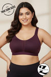 Zivame True Curv Single Layered Non Wired Full Coverage Minimiser Bra - Dark Purple — thumbnail 1